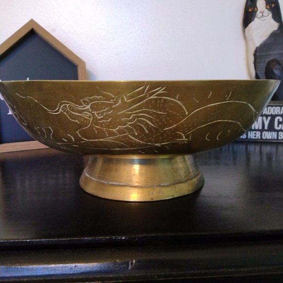 Vintage brass Chinese bowl - Picture 8 of 8